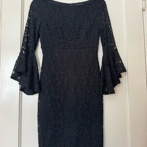 Teeze Me Black Lace Bell Sleeve Dress